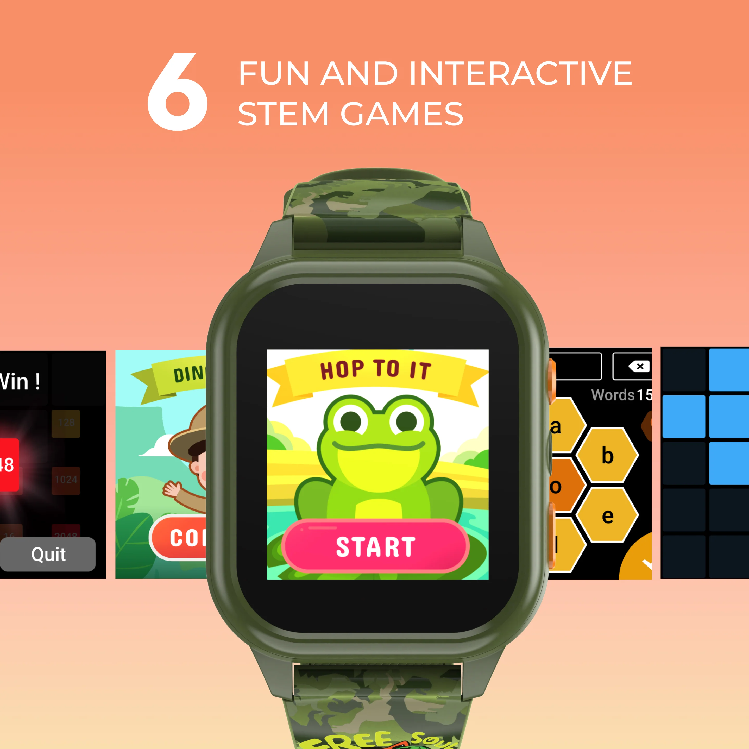 Playzoom 4 Go Kids Smartwatch and Bluetooth Headphone Bundle in Green Dinosaur - Image 5