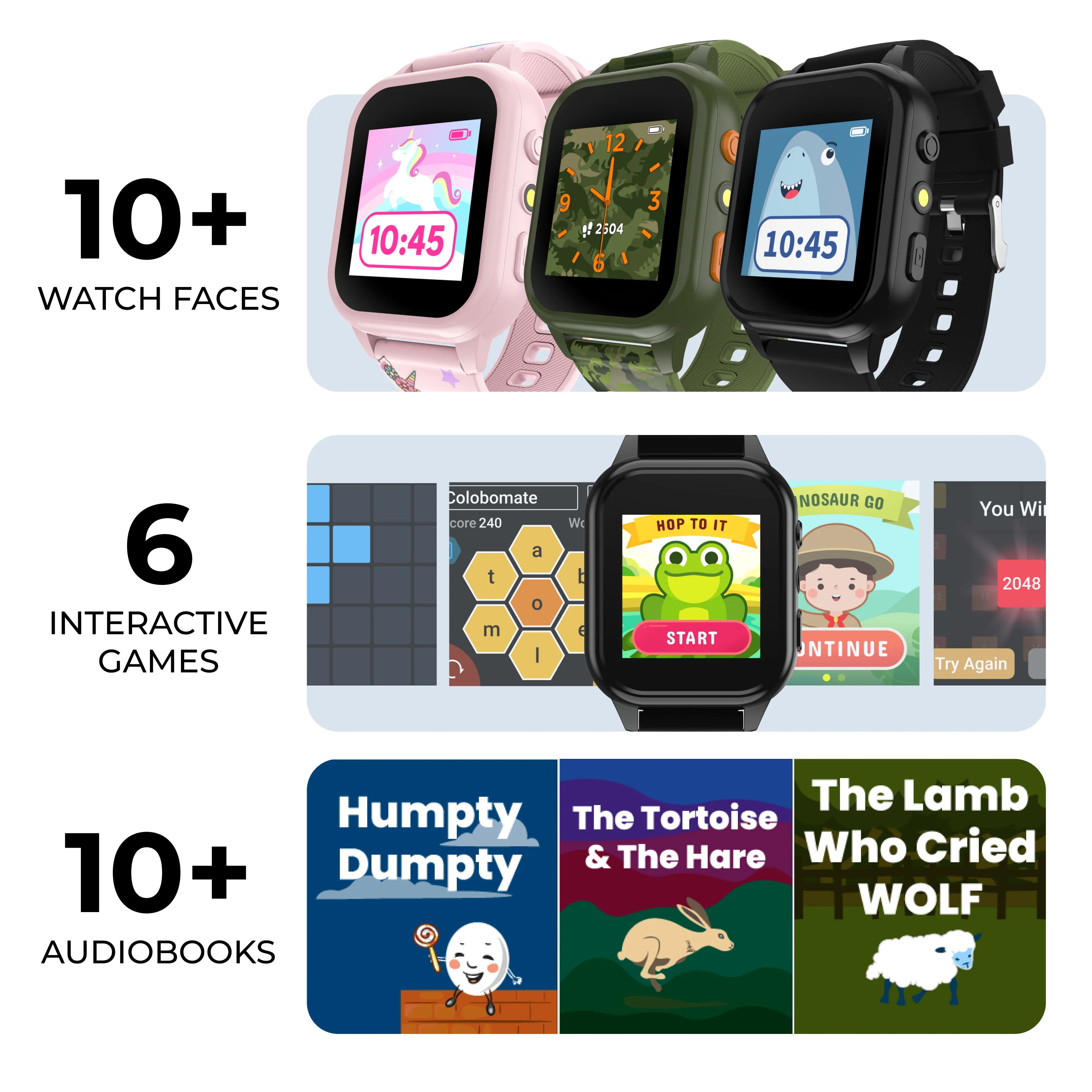 Playzoom 4 Go Kids Smartwatch and Bluetooth Headphone Bundle in Green Dinosaur - Image 7